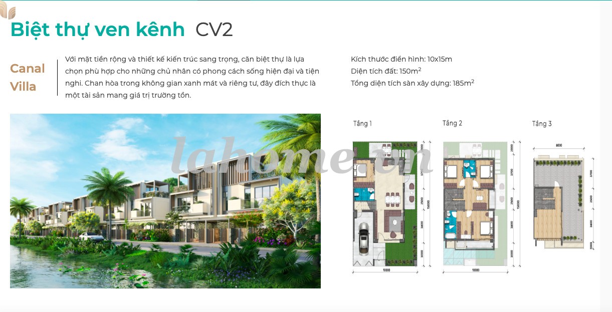 LA Home Long An - Biệt thự ven kênh CV2