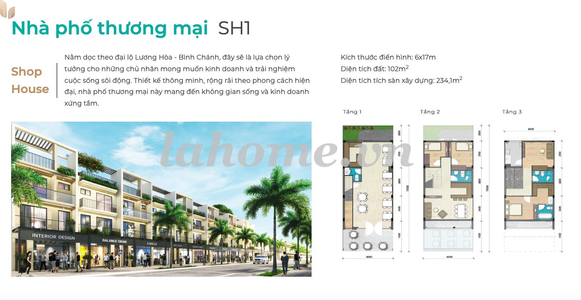 LA Home Long An - Nhà phố thương mại SH1