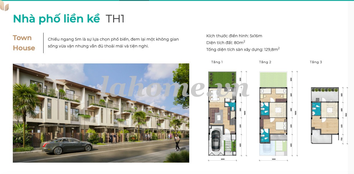 LA Home Long An - nhà phố liền kề TH1