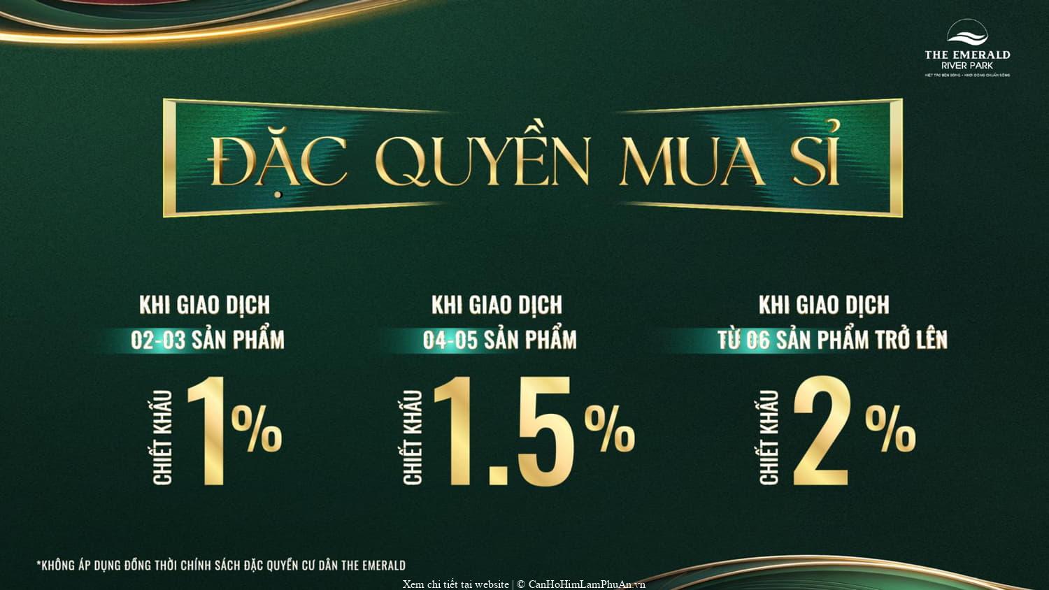 Chiết khấu ưu đãi đặc quyền mua sỉ The Emerald River Park