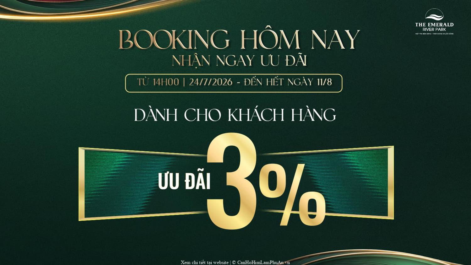 Chính sách chiết khấu The Emerald River Park dành cho khách hàng đặt phòng sớm