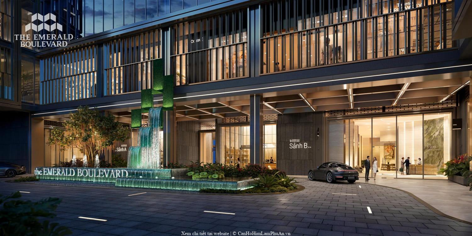 Mặt tiền sảnh đón The Emerald Boulevard mang phong cách sang trọng và đẳng cấp