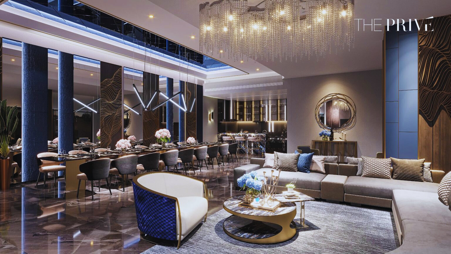 Nội Thất Bàn Ghế Phòng Khách Căn Hộ The Privé