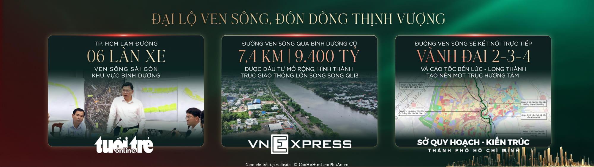 TP.HCM đầu tư xây dựng Đại Lộ Ven Sông làm tuyến giao thông trước mặt tiền dự án The Emerald River Park