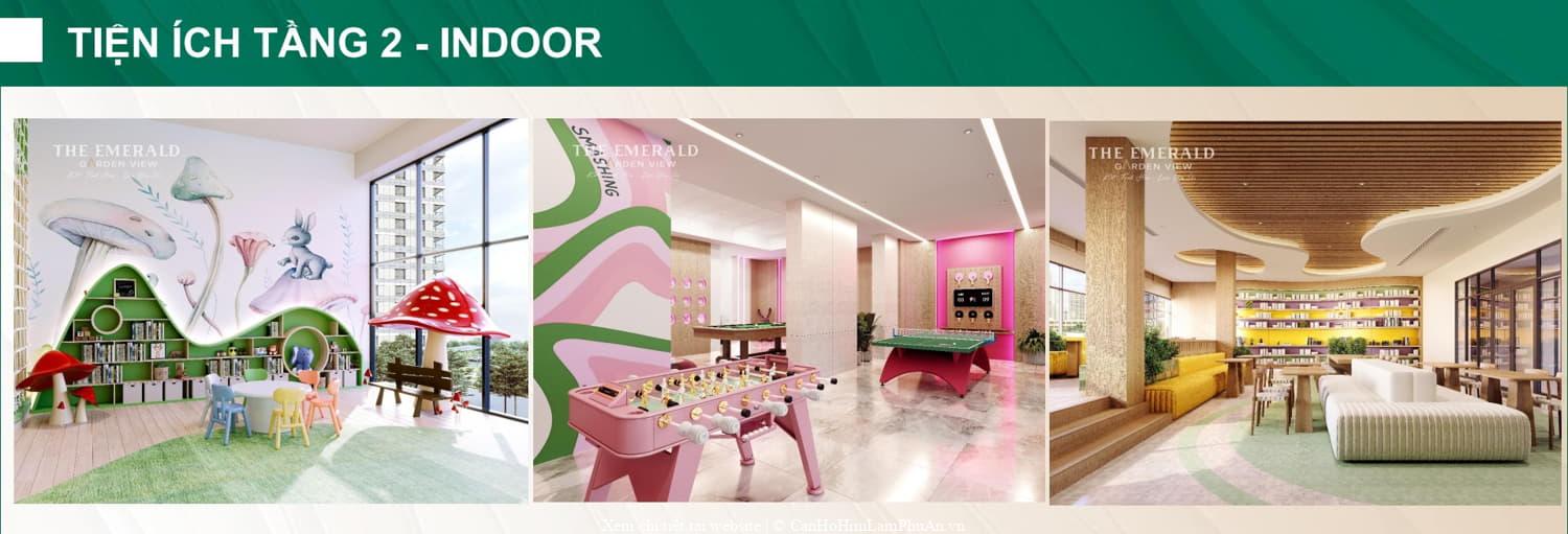 Tầng 2 The Emerald Garden View: phòng trẻ em, trò chơi kết nối, thư viện, co-working