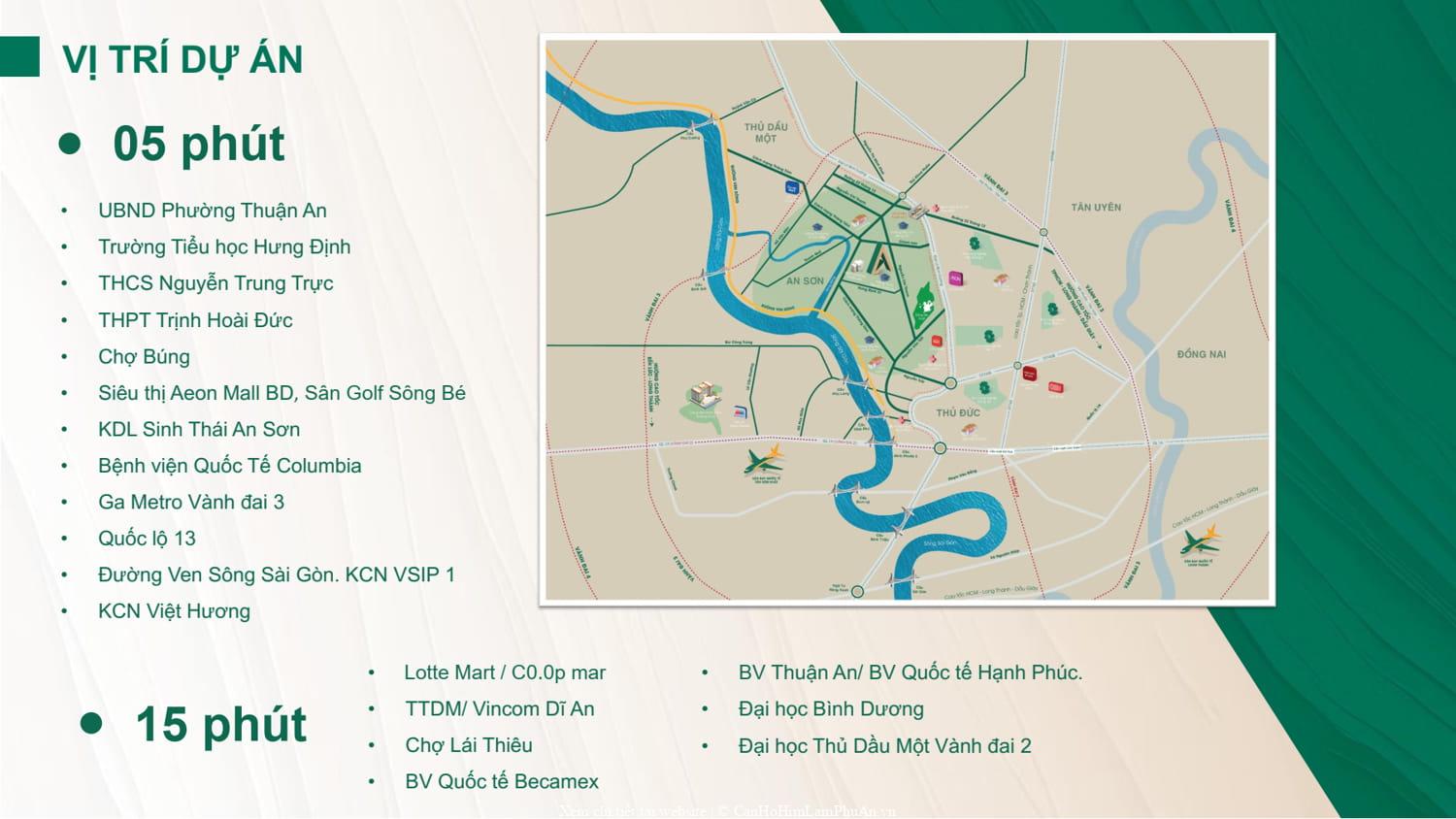 The Emerald Garden View có vị trí kết nối đến các tiện ích khu vực gồm trường học, bệnh viện và siêu thị