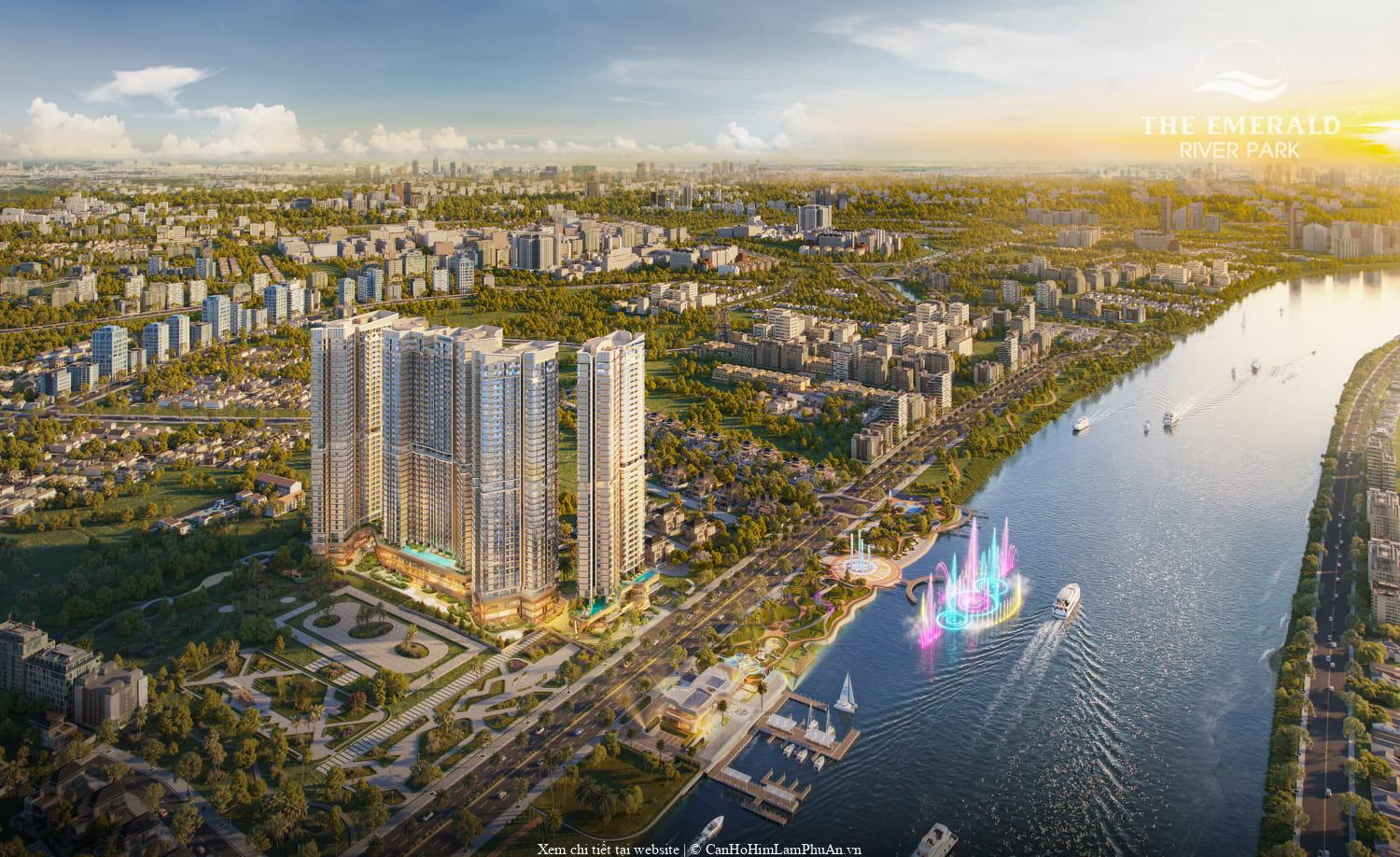 The Emerald River Park bến du thuyền, quảng trường nhạc nước ven sông Sài Gòn