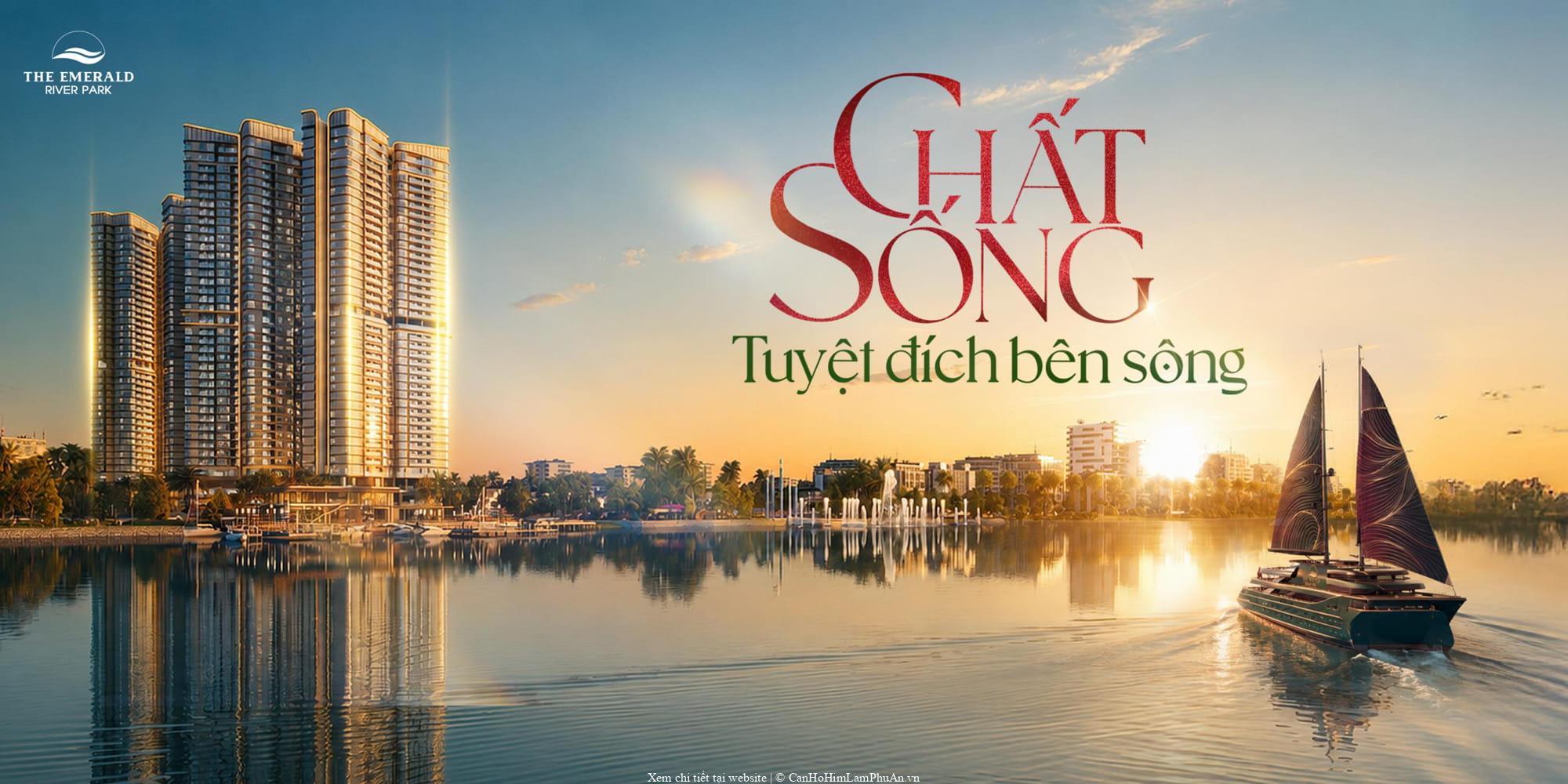 The Emerald River Park ven sông với 5 tòa tháp căn hộ cao tầng kề bến du thuyền