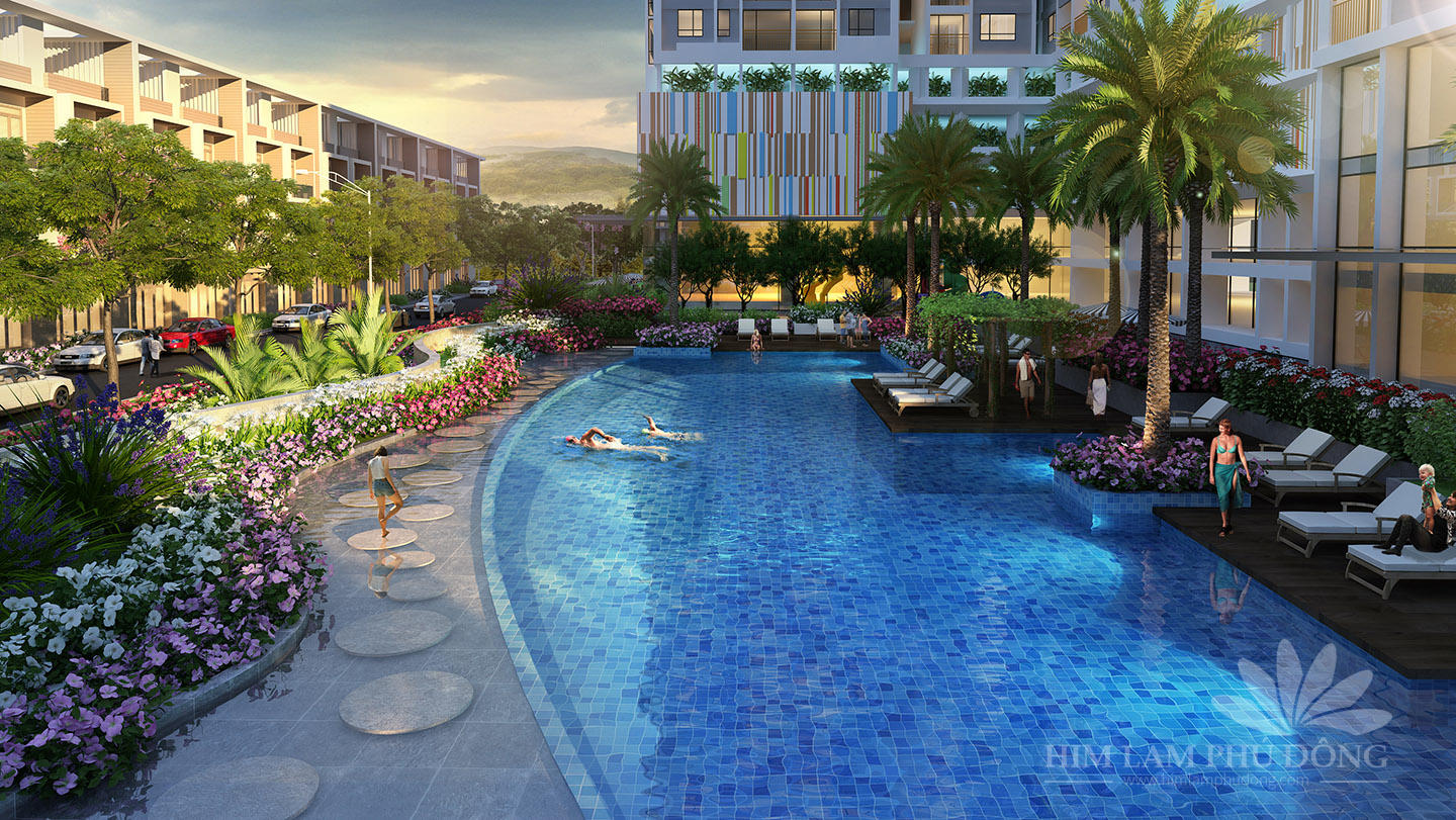 Hồ bơi tại Him Lam Phú Đông